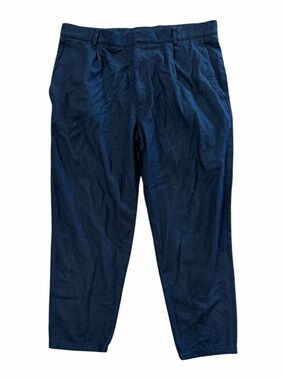 COS Men's Dark Navy Wool Cashmere Blend Pleated Dress Pants 38R